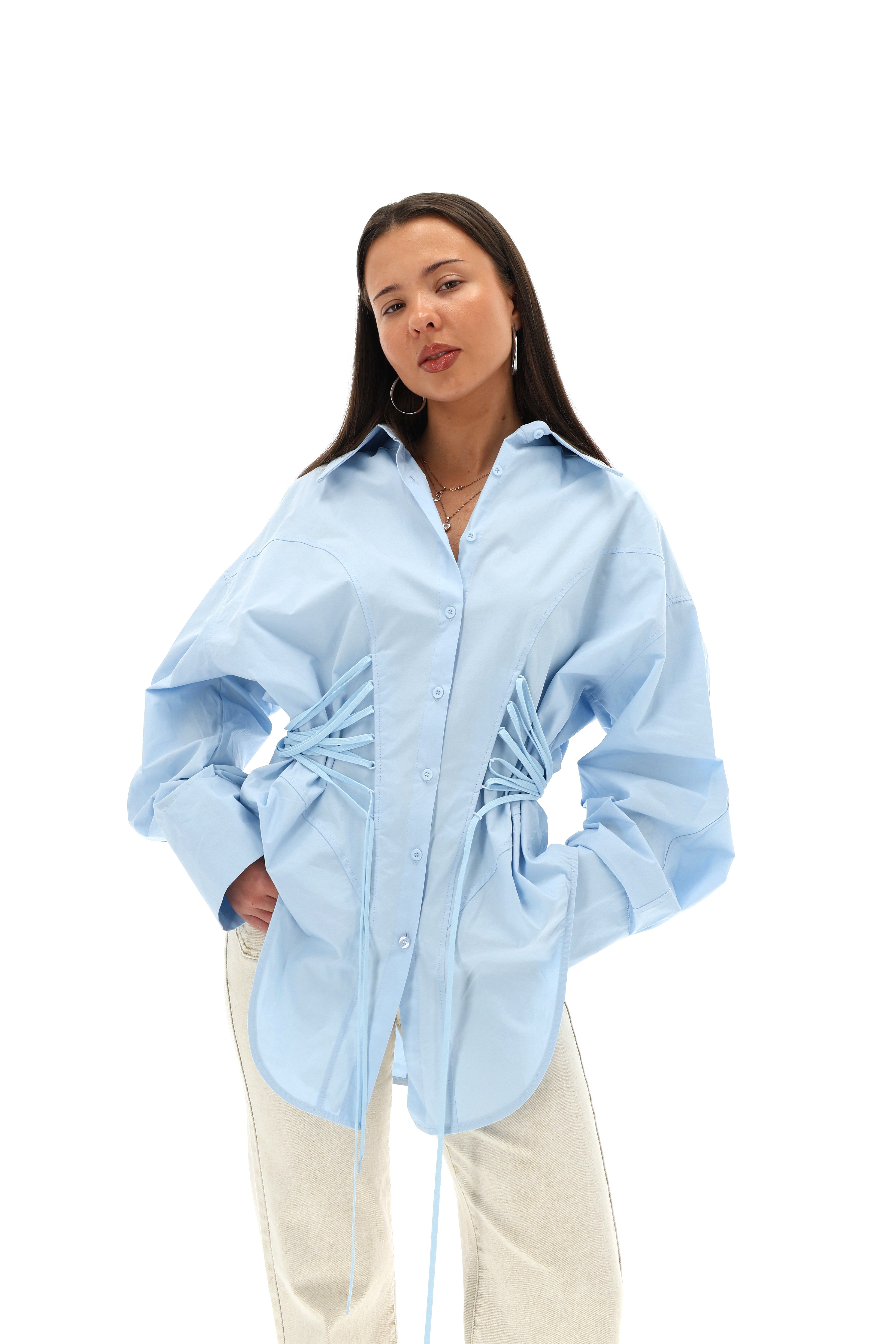 OVERSIZE ILGI LIEMENUOTI MARŠKINIAI