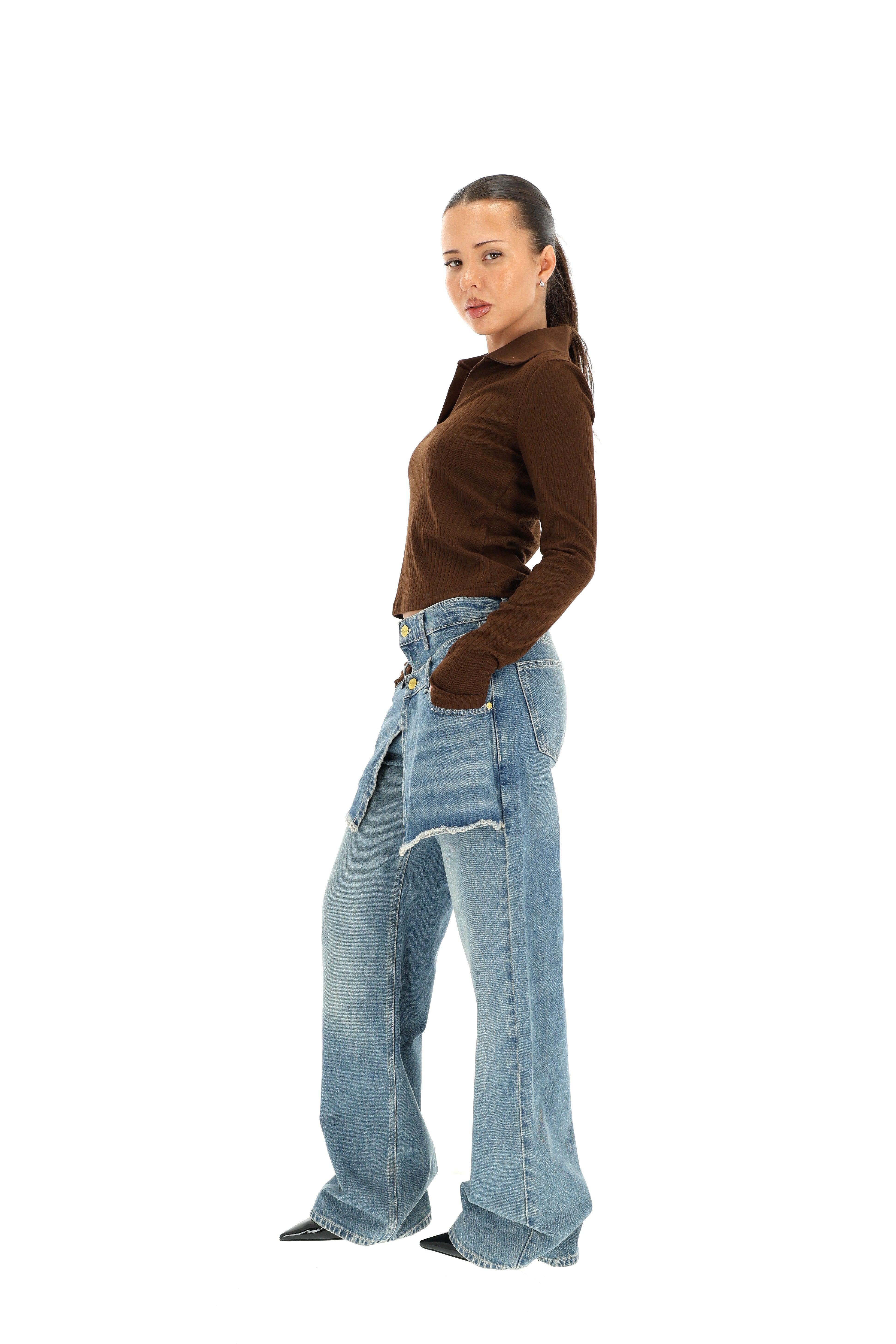 IŠSKIRTINIAI DŽINSAI SU SIJONO DETALE