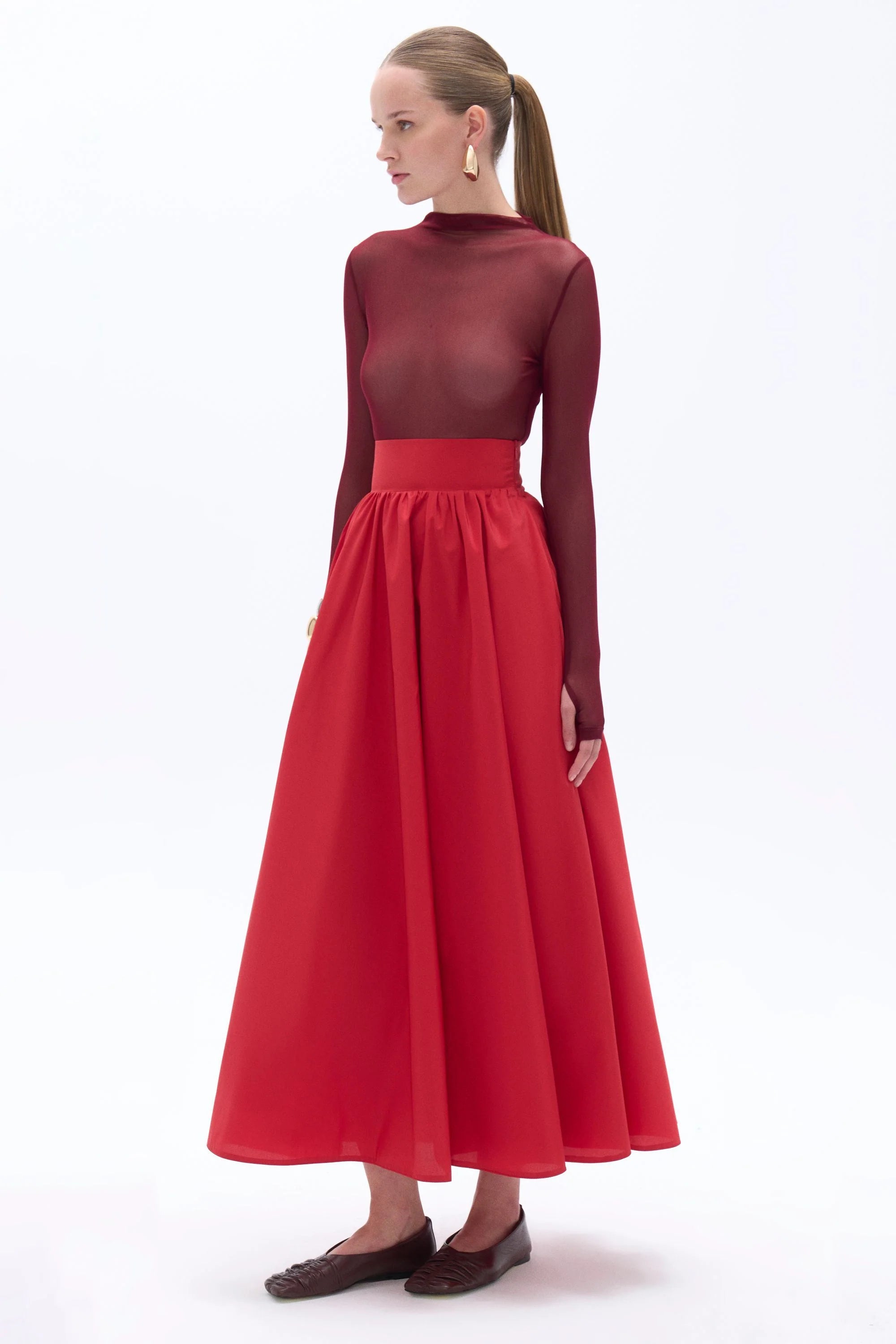 Maxi raudonas sijonas