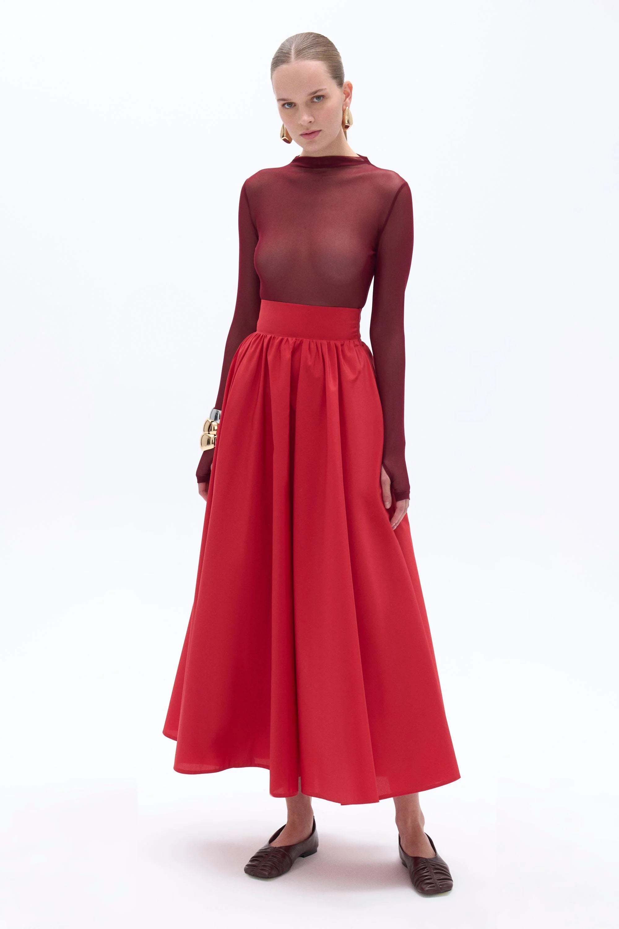 Maxi raudonas sijonas