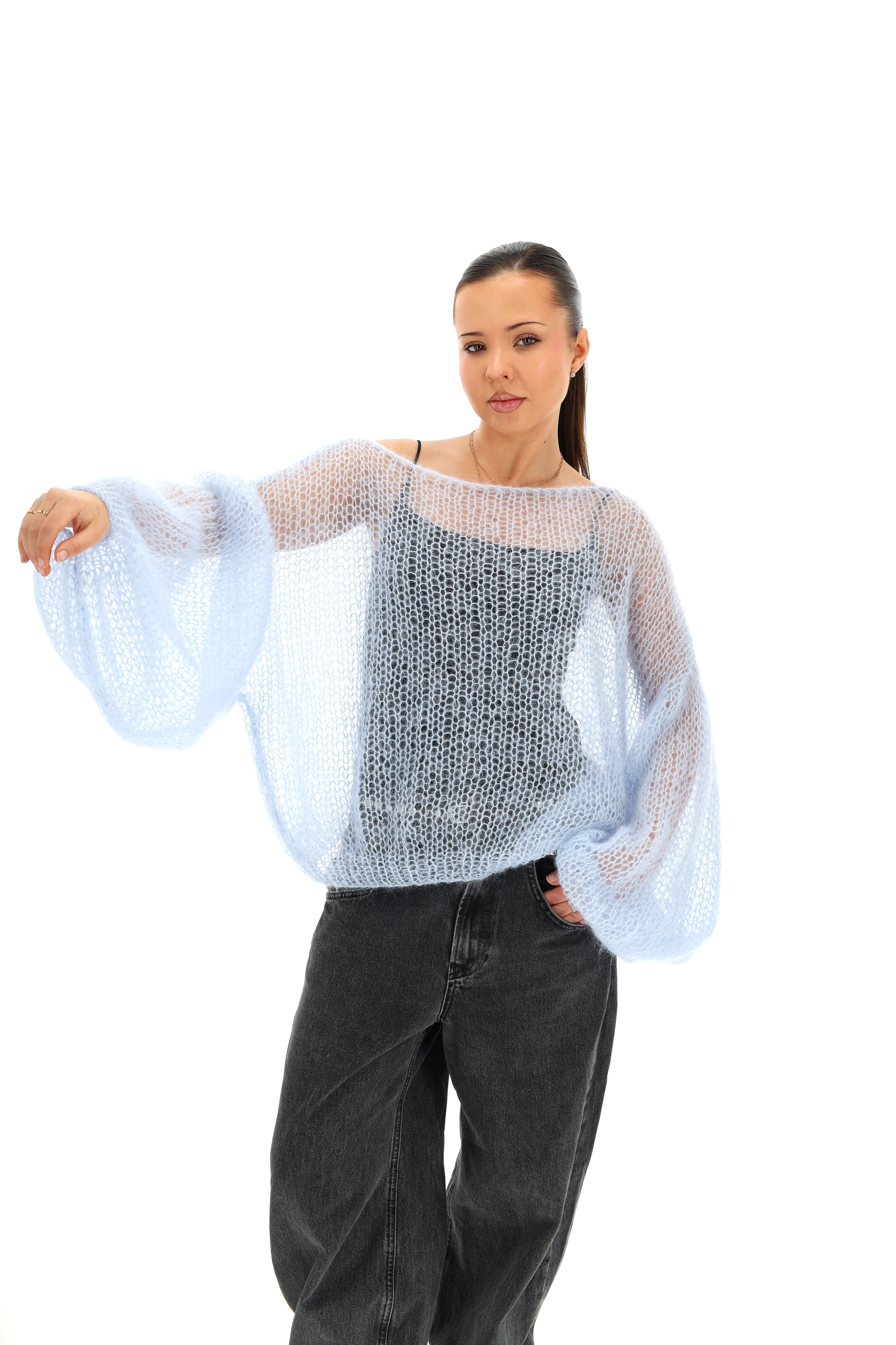 HANDMADE MOHEROS IR ŠILKO MEGZTINIS