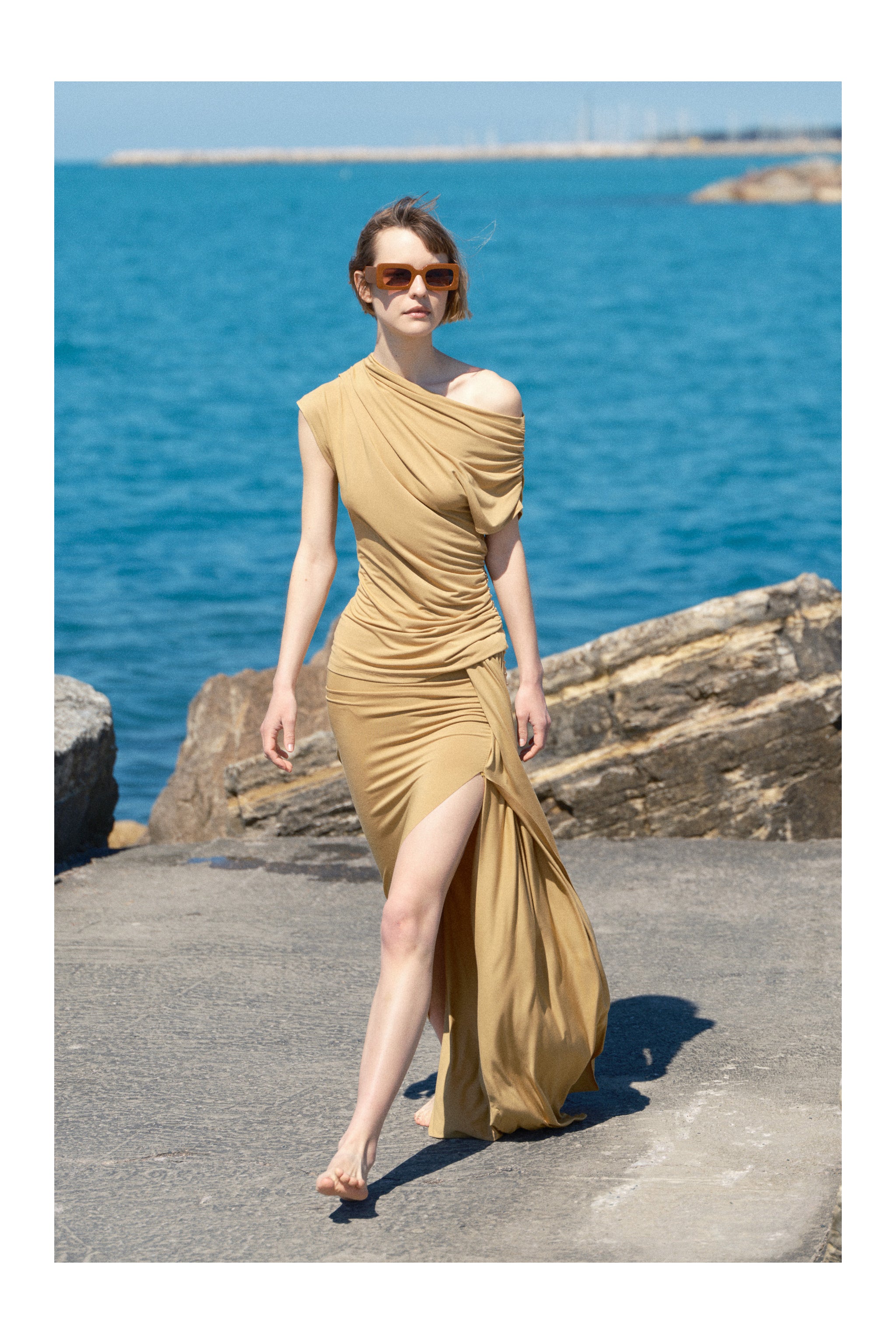 PALAIDINĖ SOLENNE COUTURE MUSTARD