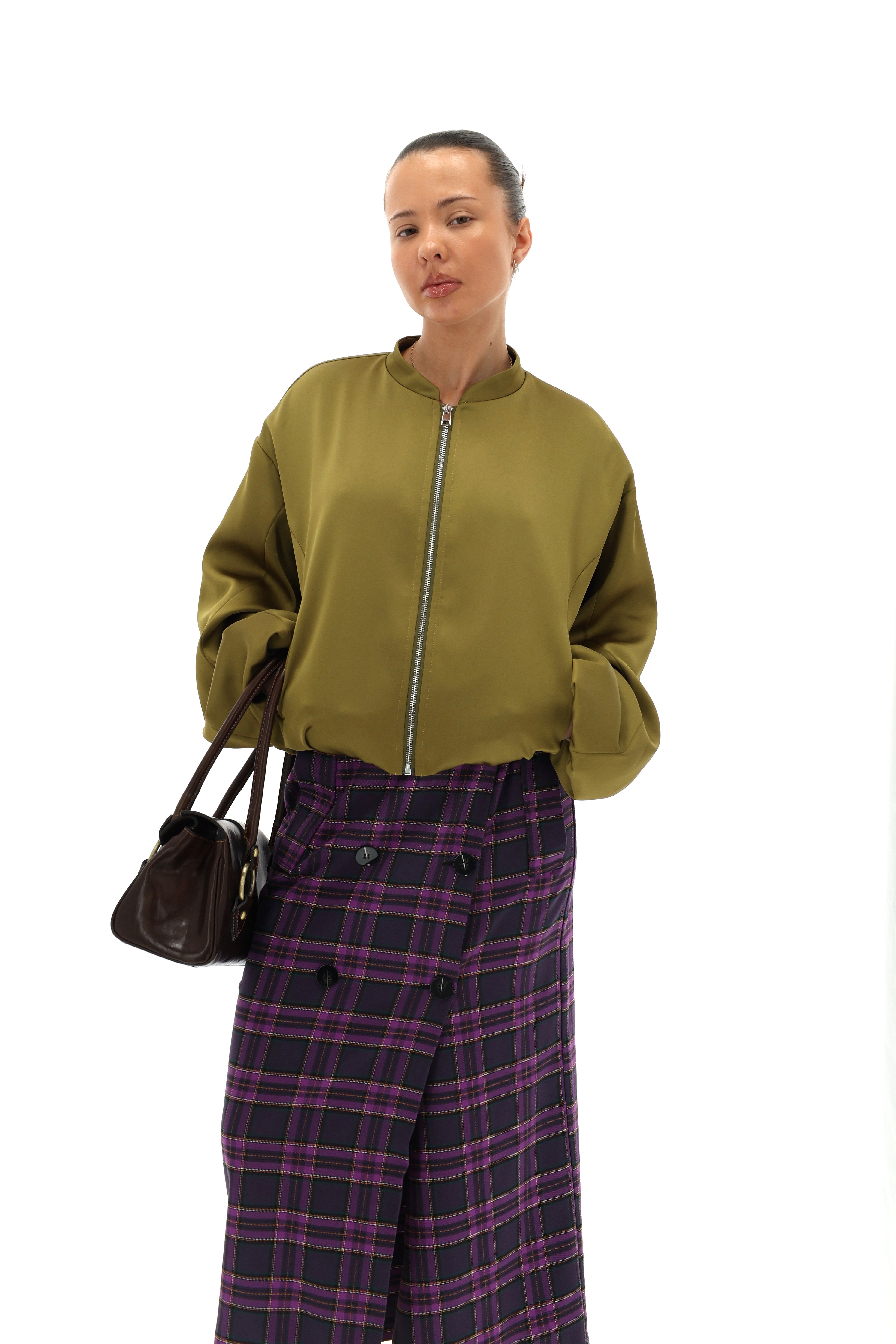 SATINO BOMBER JACKET SAMANŲ
