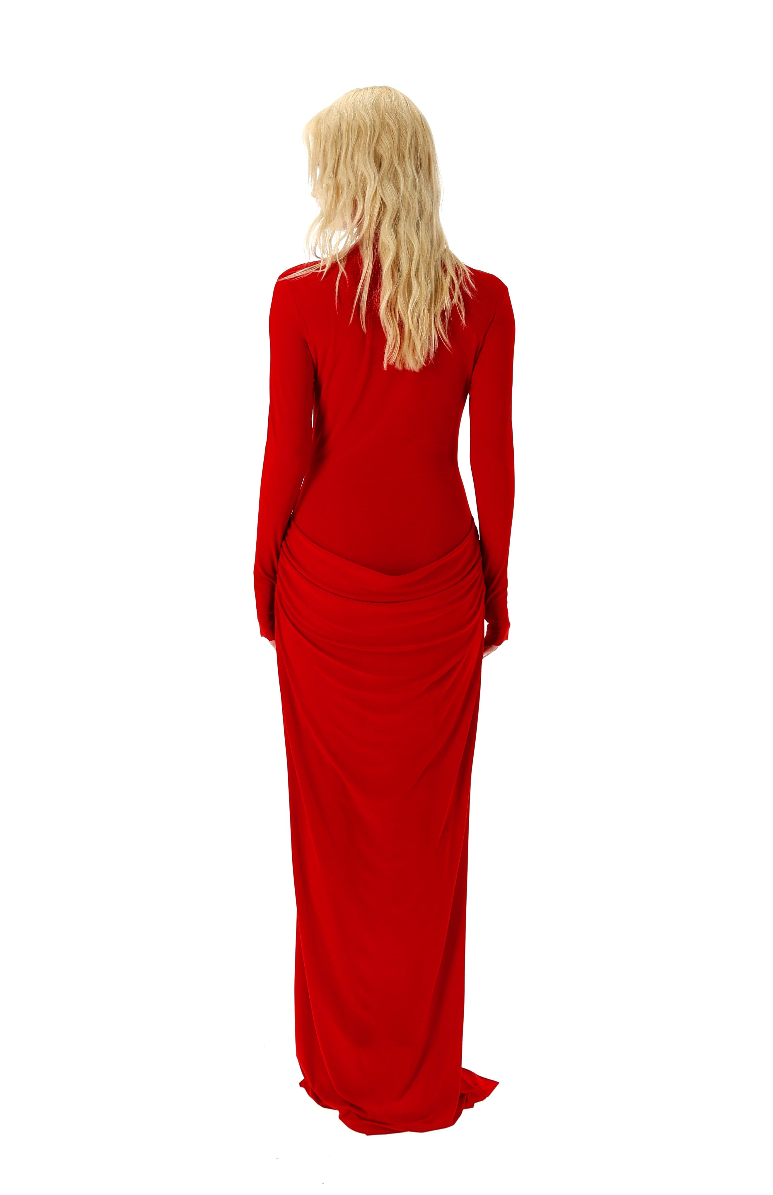 MAXI RAUDONA SUKNELĖ CHIC