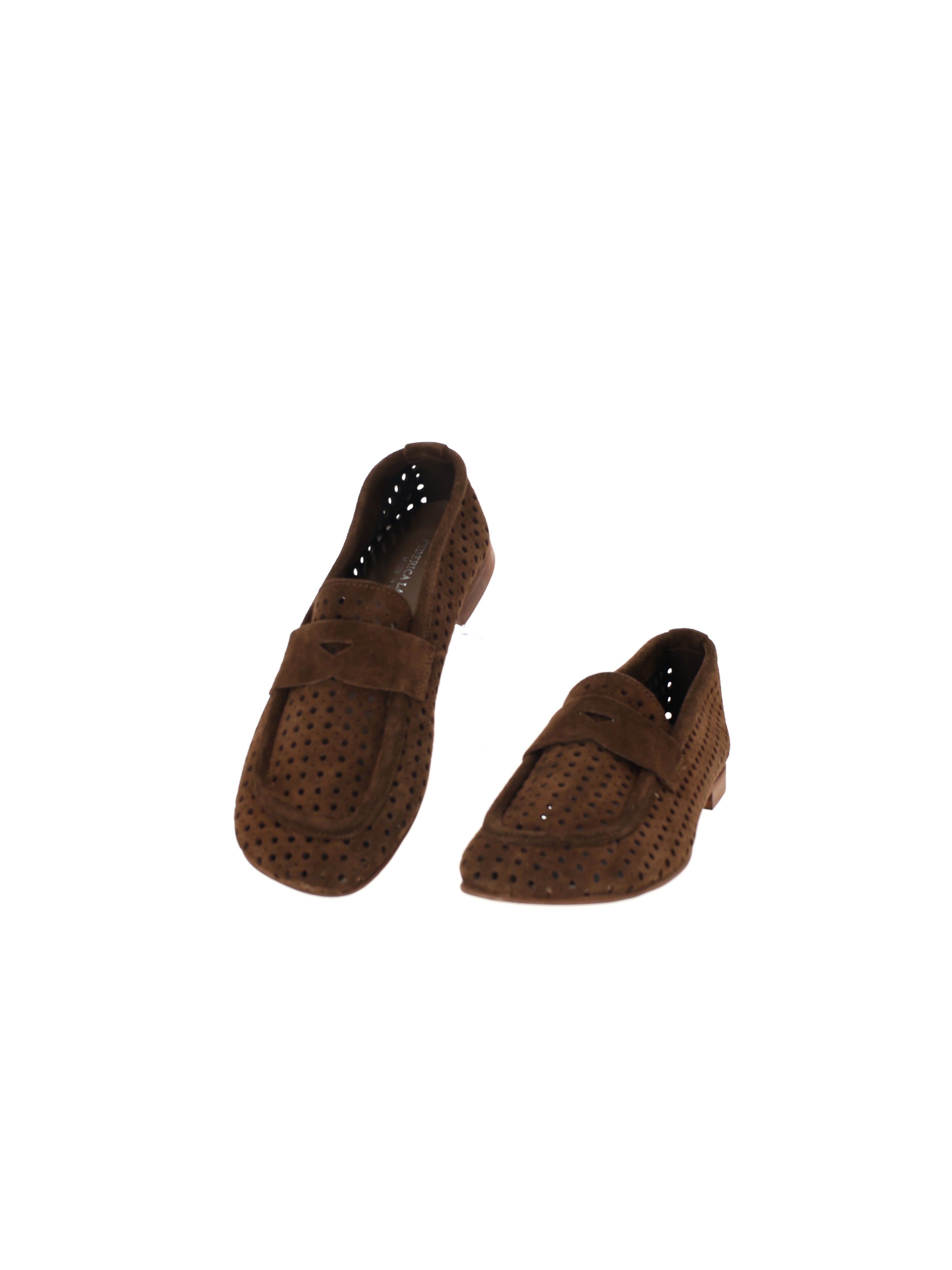 NATŪRALIOS ODOS LOAFERIŲ STILIAUS KIAURI BATAI CHOCO