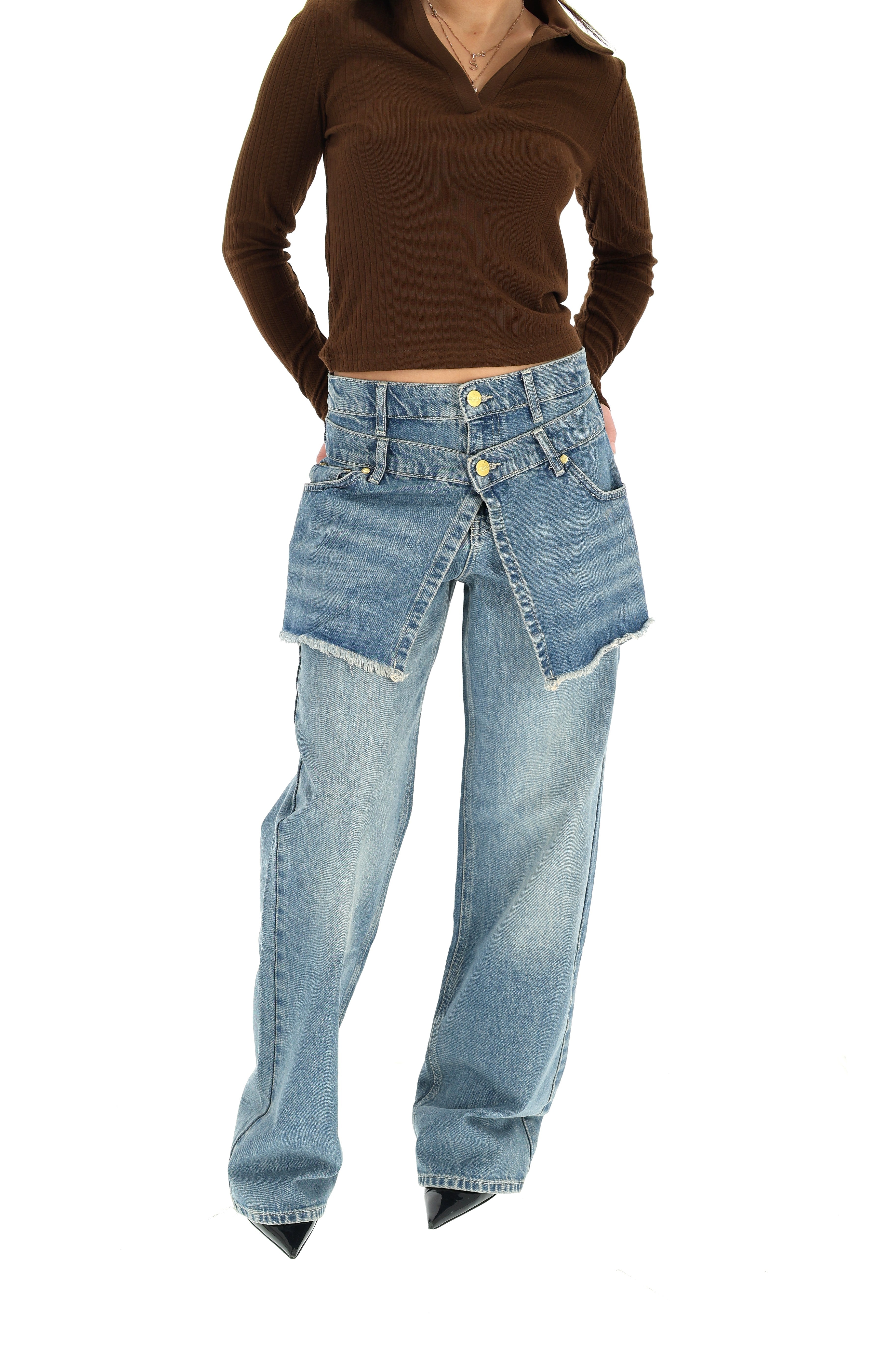 IŠSKIRTINIAI DŽINSAI SU SIJONO DETALE